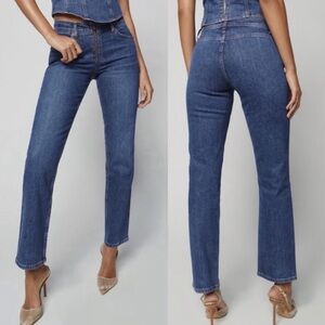 Reformation Jeans Julianna Zip Mid Rise Straight Leg Jeans